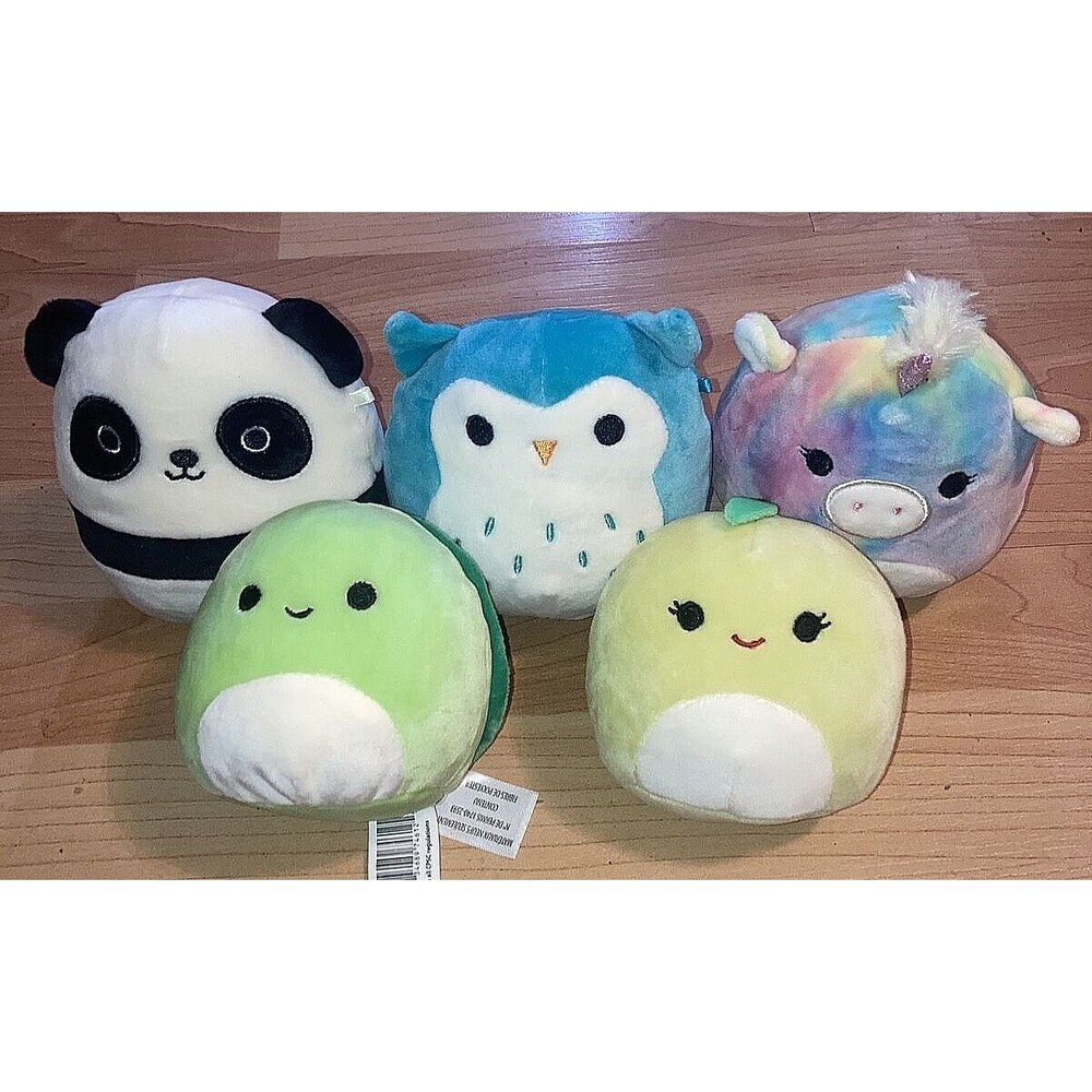 Squishmallows 5" Plush Lot of 5 Kai Turtle Stanley Panda Flip-a-Mallow Dragon